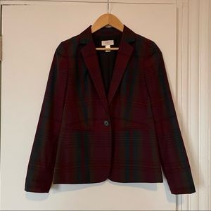 Jewel-tone plaid blazer